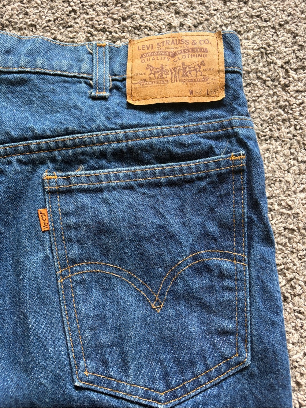 Orange Tab Levi's 501 42x34 Vintage Denim Jeans
